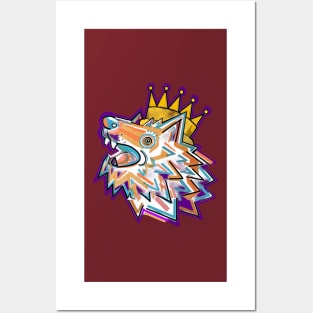 COLOURFUL QUEEN WOLF PURPLE Posters and Art